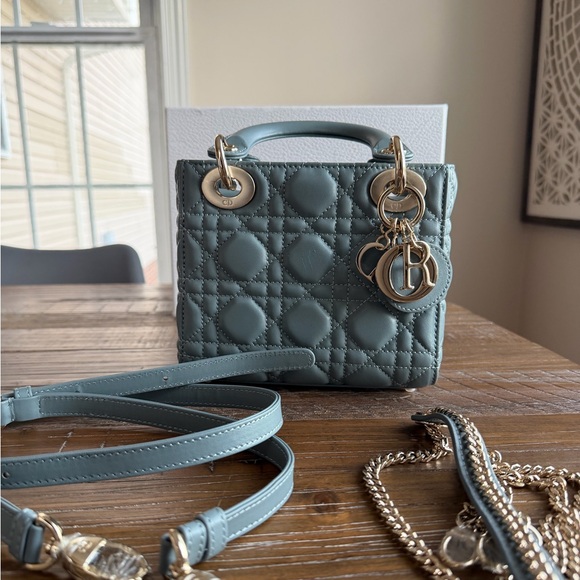 Christian Dior Cannage Mini Lady Dior Sky Blue - Picture 7 of 15